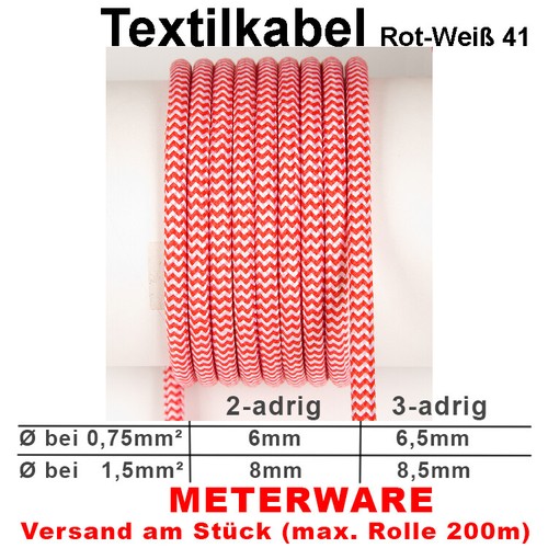 Adrig textilkabel - 2-adrig, 3-adrig