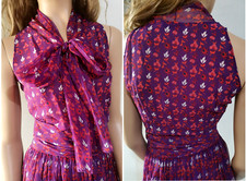 🆓US🛃 Vintage Christian Dior Seidenbluse mit Blumenmuster 38fr 42it