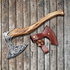 Wikingeraxt, geschmiedete Kohlenstoffstahlaxt, Tomahawk, Wikingerbeil, bärtig