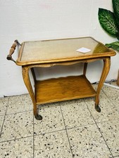 Barwagen Teewagen aus Holz Glasplatte  1950er  Warrings  Servicewagen Tisch