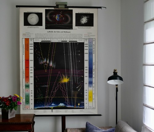 Vintage schulwandkarte - vintage, |