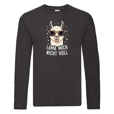 Lama mich nicht voll | Lama | Alpaka v2 Long Sleeve Schwarz
