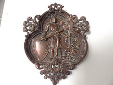 Antikes Kupfer Relief Bild eines Ritters wohl Frankreich 18.Jh