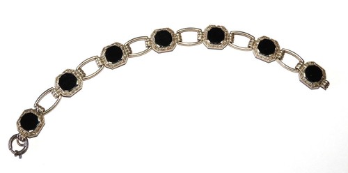 Antikes art deco armband onyx - art,