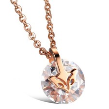 DAMEN HALSKETTE EDELSTAHL ROSE GOLD KETTE ZIRKONIA ANHÄNGER SCHMUCK GESCHENK NEU