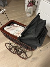 großer Retro Puppenwagen Deko vintage Nostalgie Faltdach Holz Metall  Vintage 