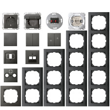 Merten System M / Rahmen M-Pure Anthrazit matt Steckdose Schalter Wippe -Ausw.