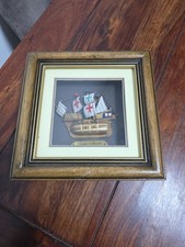 Santa Maria 1492 3D Schiffsmodell Bild in tollen Holzrahmen