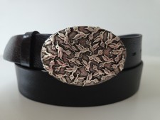 ♥ umjuBELT Oval Kolibri Pool Gürtelschnalle Schließe Buckle Wechsel silber 8 x 6