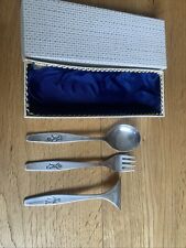 Auerhahn Babybesteck Kinderbesteck 90er versilbert 3 Teile selten