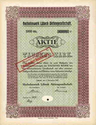 Hochofenwerk lübeck 1922 - lübeck,