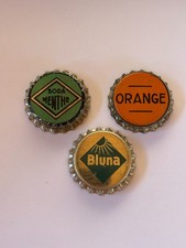 3 cork lined bottle caps