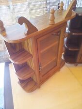 CURIO CABINET VINTAGE SHADOW BOX WANDHÄNGESCHRANK GLASTÜR - KLEIN - HELLES HOLZ 
