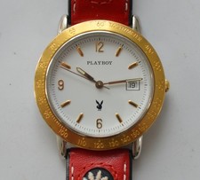 Seltene Vintage Armbanduhr Quartz 38mm mit Edelweiss-Lederband, läuft top