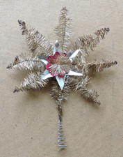 alter Christbaum Schmuck / Christbaumspitze Stern Stanniol Tinsel Tinselstern