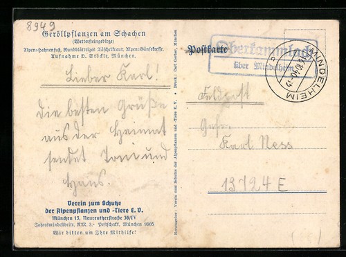 Ansichtskarte landpoststempel - ansichtskarte,