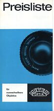 MEYER OPTIK Preisliste OBJEKTIVE Orestegon Lydith Domiplan Orestor Oreston Y4809