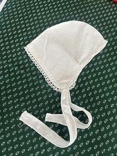 ALTE SCHLAFHAUBE - KAPPE - SPITZE - LEINEN/COTTON - ANTIK