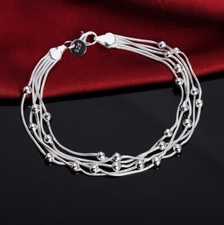 Armband Armkette filigran mit Kugeln 5 stränge 925 Silber Damen Schmuck