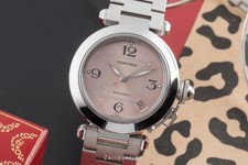 Cartier Pasha C de Cartier Pink Dial Stahl Automatik Damenuhr Ref. W31075M7 2324