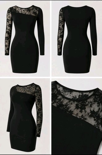 Damen spitzenkleid schwarz - damen,