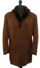 Mens Leather Jacket Coat Fur
