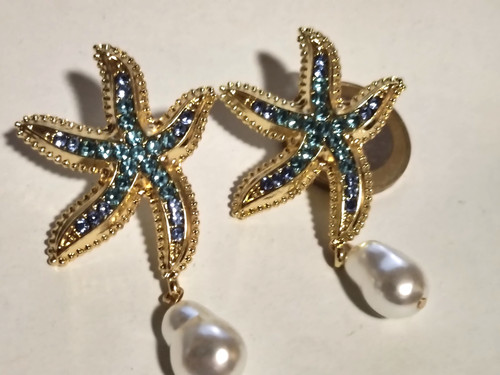 Ohrstecker goldfarben blau