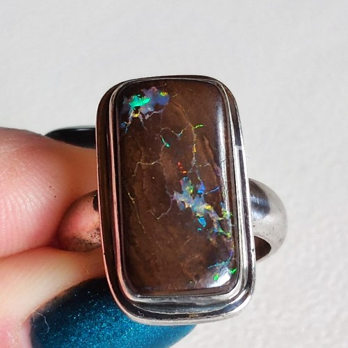 Ring silber 925 - boulder, opal