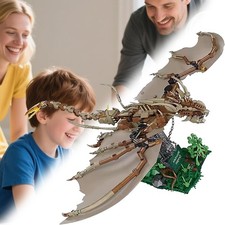 886 Stück Feuerdrache Bausteine Bausatz Feuerdrache Modell Bauspielzeug für Kind