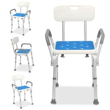 Duschhocker Badhocker für Senioren mit Armlehnen und Rückenlehne Duschstuhl