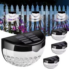 4/6x LED SOLARLEUCHTEN ZAUNLEUCHTE WANDLAMPEN GARTENLEUCHTE AUßEN TREPPEN LAMPE