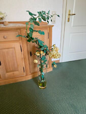 Bodenvase Glasvase Deko konisch rund H. 55cm D. 19cm mit Rose gelb 120 cm