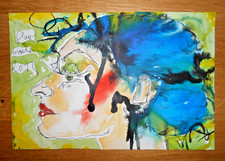 Malerei*Frau Wandbild Aquarell