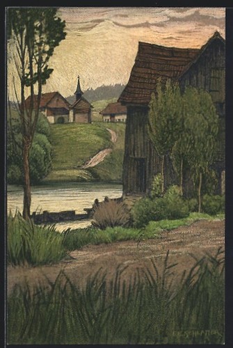 Künstler ernst e - künstler-ak,
