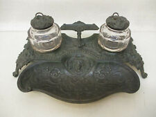 x-20513 Altes Antik Eisen Zimmermann Hanau Tintenfaß,Schreibzeug 19.Jhd.