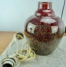 schöne alte Tisch-Lampe Glas WMF Ikora 30er Jahre rot