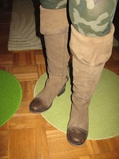 Damen stiefel leder braun - leder,