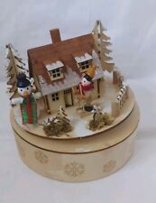 Helu Spieluhr Weihnachten Holz Christmas Schneemann Germany