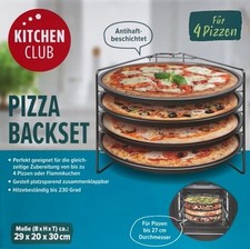 Pizzabackset Pizza Back Party Set blech Ständer Flamm kuchen mit Halter 5 teilig