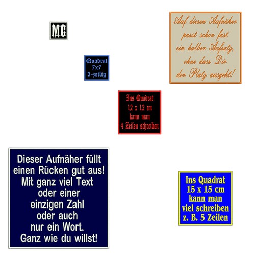 Aufnäher quadrat wunschtext - aufnäher,