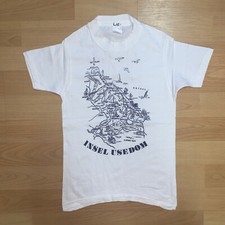 T-Shirt Insel Usedom neutral slim Gr. 128 weiß blau neuwertig