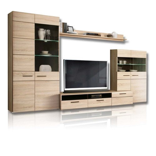Wohnwand eiche sonoma wenge - wohnwand,