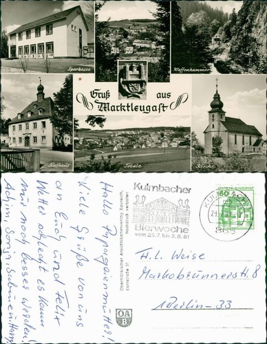 Ansichtskarte marktleugast - ansichtskarte,