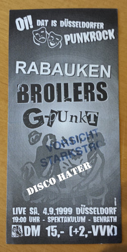 Konzertkarte 1999 broilers - konzertkarte, v.1999+broilers