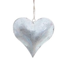 Metall Hänger. HERZ aus Zinkblech. Zink Herzhänger Blechherz Metall silber 8 cm