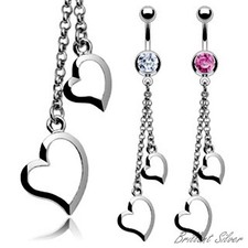 Bauchnabelpiercing Herz Silber