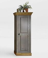 Massivholz Hoch-schrank 2farbig grau gelaugt geölt Kiefer Besenschrank Küchen