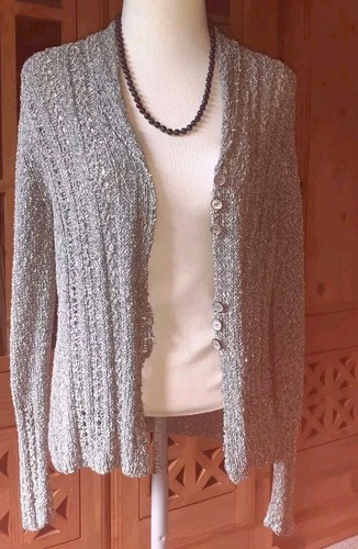 Strickjacke blau grau - 38, blau-grau