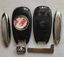 NEU 3 TASTEN SCHLÜSSELANHÄNGER SCHALE für BENTLEY BENTAYGA + UNGESCHNITTENE KLINGE + LOGO!!