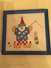 Handgesticktes Bild Clown